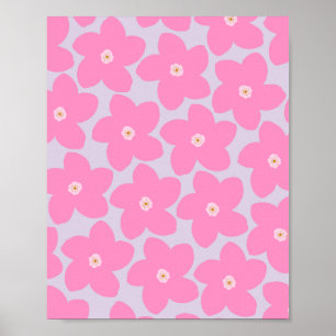 Poster Cor-De-Rosa Flor E Roxo