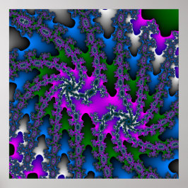 Pôster Cor-de-rosa, verde e azul