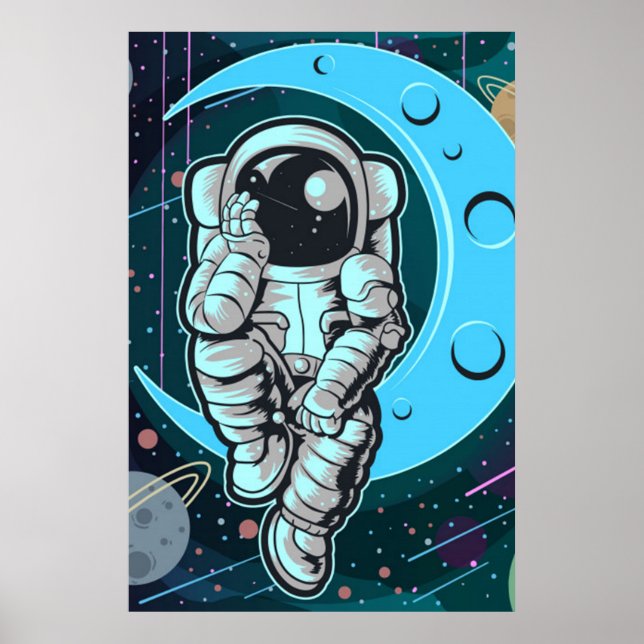 Poster cor do cheio astronauta (Frente)