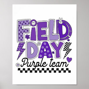 Poster Cor do Time Roxo do Dia de Campo Equipe de Viagem