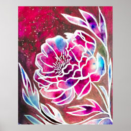 Poster Cor Floral Bonito, Rosa, Dahlia Girly
