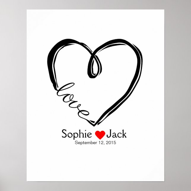 Pôster cor infinita do livro de convidados de casamento (Frente)