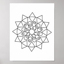 Poster - Cor neste Simples Design de Mandala