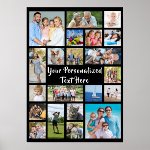 Poster Cor Personalizada da Colagem de Fotografias Modern