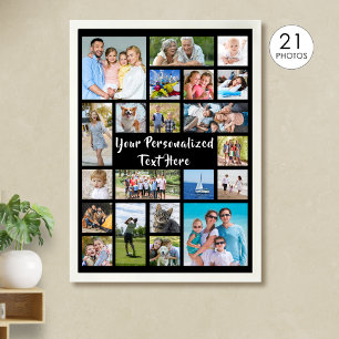 Poster Cor Personalizada da Colagem de Fotografias Modern