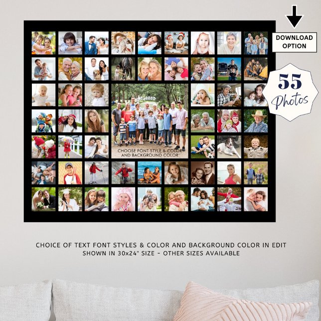 Poster Cor Personalizada da Colagem de Fotos 55 Simples (Criador carregado)