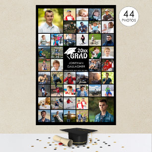 Poster Cor Personalizada da Colagem de Fotos de Graduação