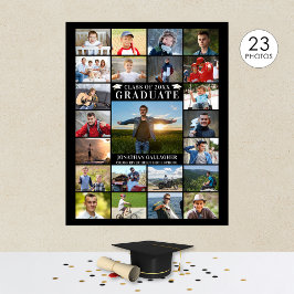 Poster Cor Personalizada da Colagem de Fotos do Formando 