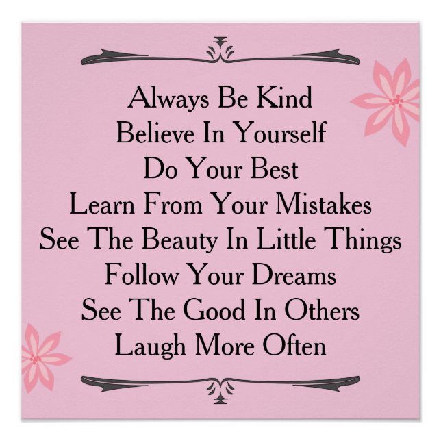 Pôster Cor Personalizada da Cotação Motivacional Inspirac (Frente)