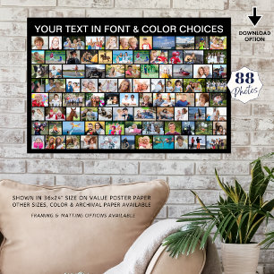 Poster Cor Personalizada de Colagem de Fotos Simples 88