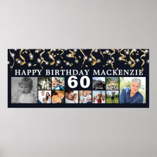 Poster Cor Personalizada dos Streamers Dourados de Foto A