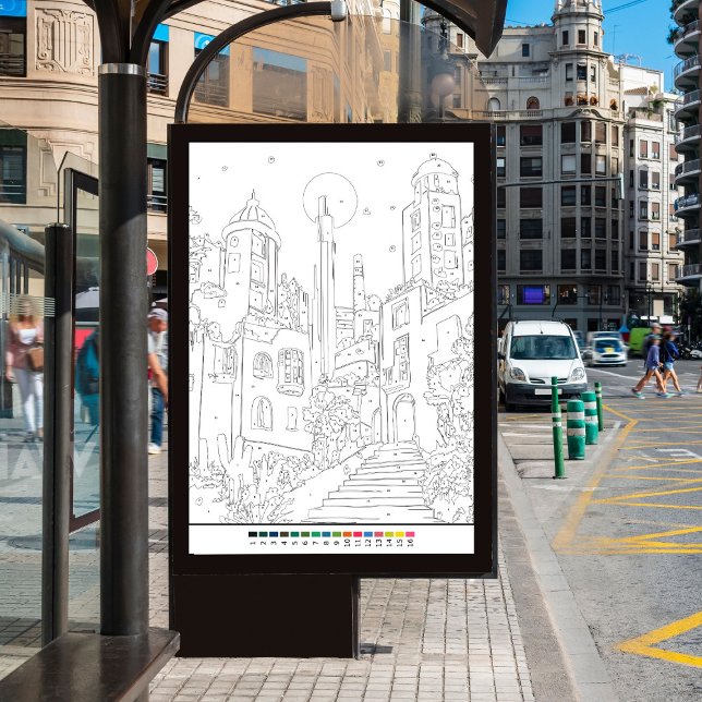 Poster cor por número natureza primavera paisagem (Criador carregado)