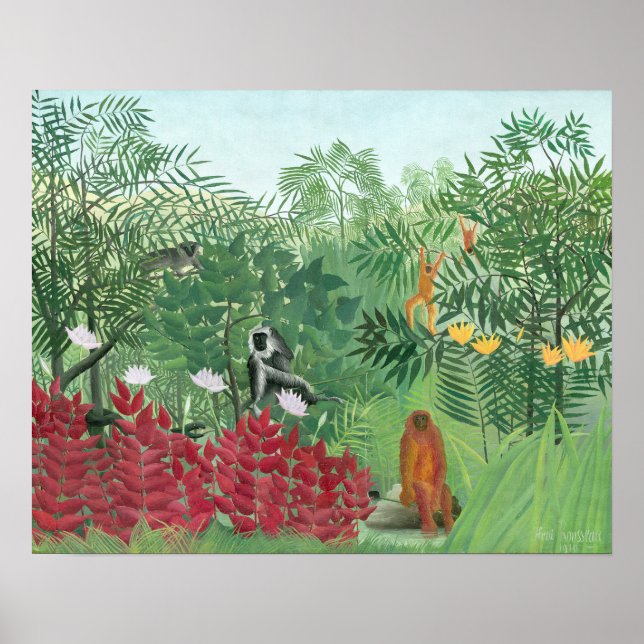 Poster Cor Restaurada Henri Rousseau Arte da Selva Tropic (Frente)
