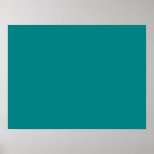Pôster Cor Sólida do Aqua Azul-Teal Turquesa Cor do Aqua