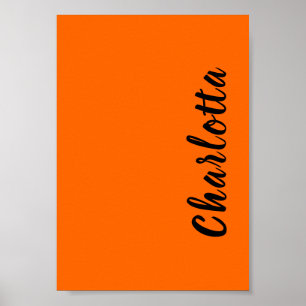Poster Cor Sólido Laranja Neon Sunset Personalizada