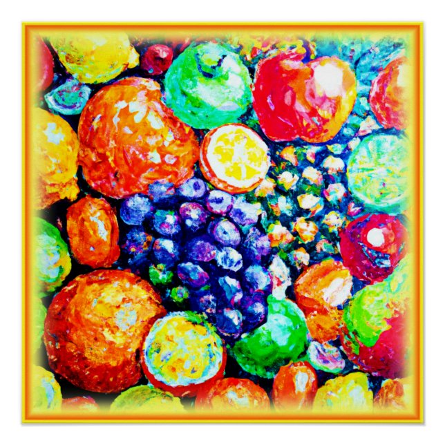 Pôster Cor Vibrante das Frutas. Comprar Agora (Frente)
