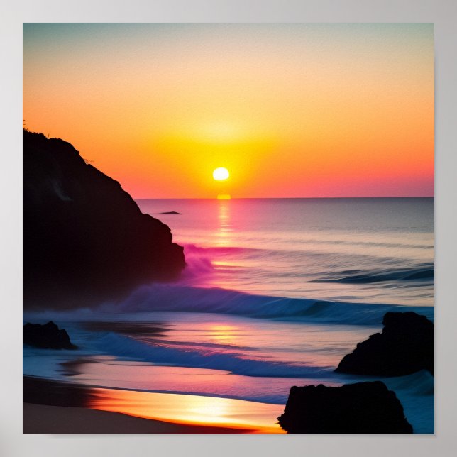 Poster Cor vibrante e impressionante do pôr do sol impres (Frente)