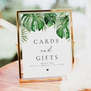 Poster CORA Tropical Beach Palm Leaf Card and Gifts Sign