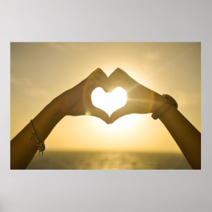 Poster coração-642068. MÃOS DO CORAÇÃO SUNSET FOTOGR