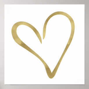 Poster Coração aberto do ouro mim