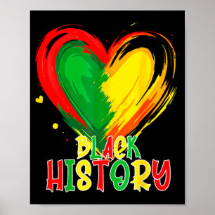 Poster Coração africano mês da história negra afro-americ