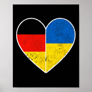 Poster Coração Alemanha E Ucrânia Solidariedade Amizade V