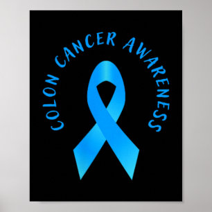 Poster Coração Azul da Campanha de Conscientização do Cân