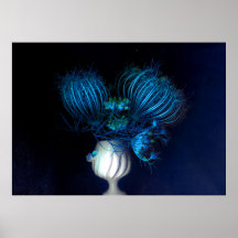 Coração azul em preto