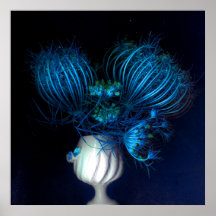 Coração azul em preto