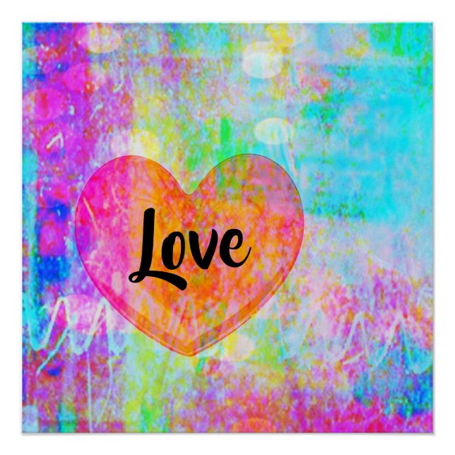 Pôster Coração Boho Amor (Frente)