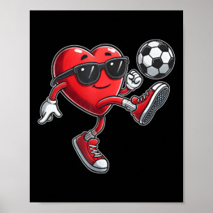 Poster Coração Bonito Jogando Futebol Dia de os namorados