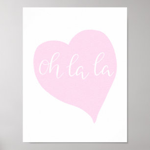Pôster Coração bonito oh do rosa feminino chique