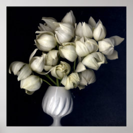 Poster Coração branco em preto