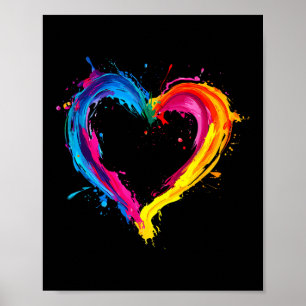 Poster Coração Colorido Amor Dia dos Namorados