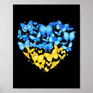 Poster Coração Coração Ucrânia Borboleta Ucrânia Girassol