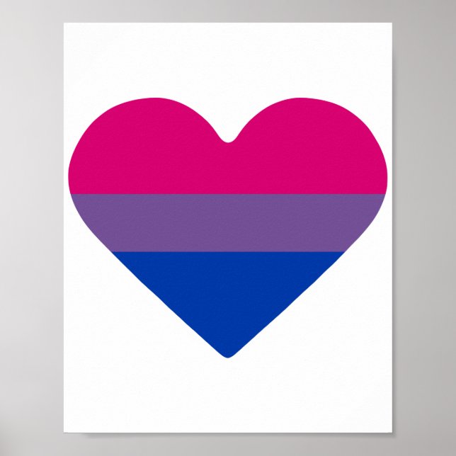 Poster Coração da Bandeira do Orgulho Bissexual (Frente)