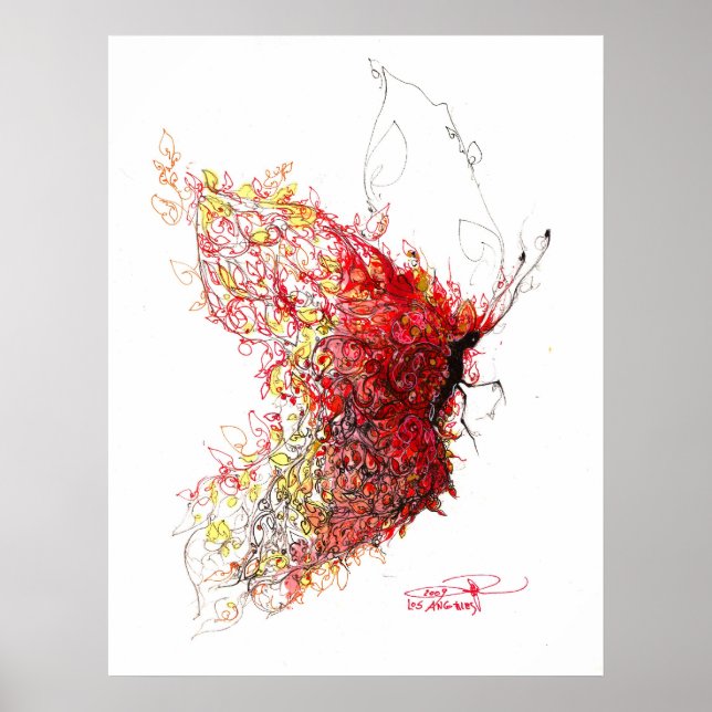 Pôster coração da borboleta (Frente)