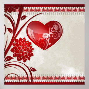 Poster Coração da flor