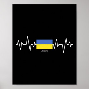 Poster Coração da Ucrânia Bandeira Ucraniana Orgulho Ucra