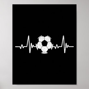 Poster Coração de Amante de Futebol Vintage Retro Jogador