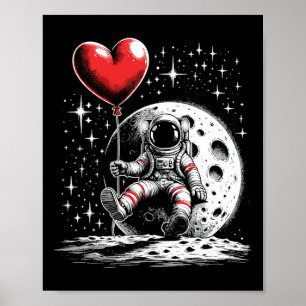Poster Coração de Astronauta Espacial Bylloon Dia dos Nam
