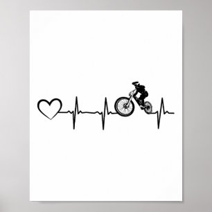Poster Coração de Bicicleta Ciclista Ciclismo Downhill Mo