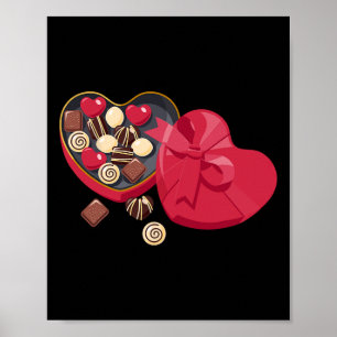 Poster Coração de Chocolate Fofo Amor Dia dos Namorados M
