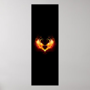 Poster Coração de Fogo Angelical com Asas
