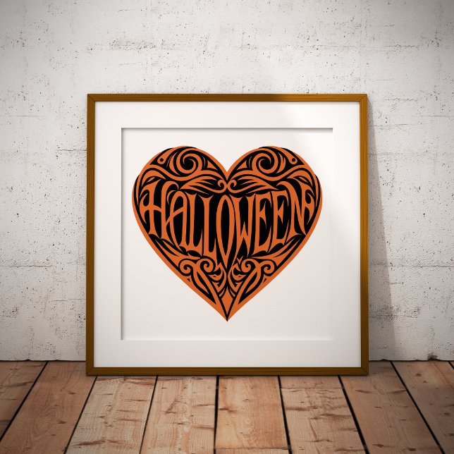 Poster Coração de Halloween, Coração Laranja, Feriado (Criador carregado)