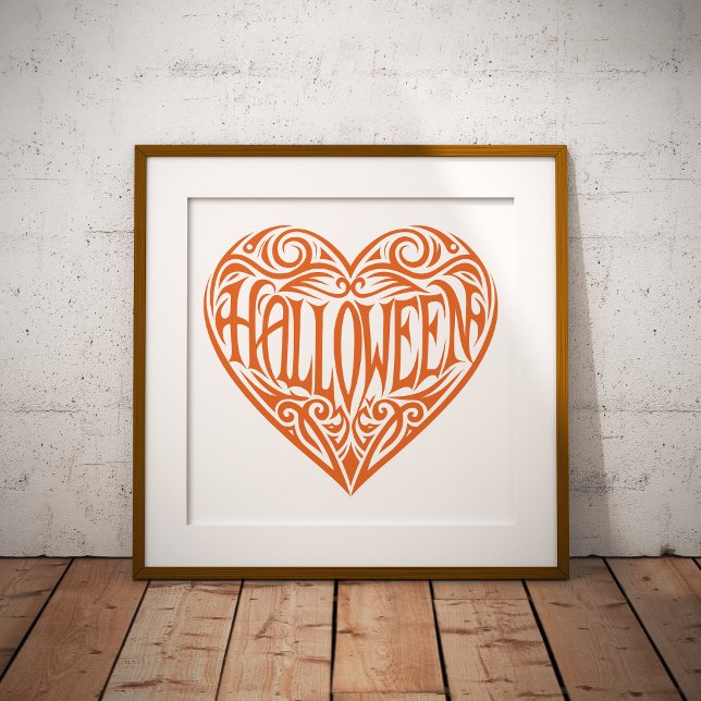 Poster Coração de Halloween, Coração Laranja, Feriado (Criador carregado)