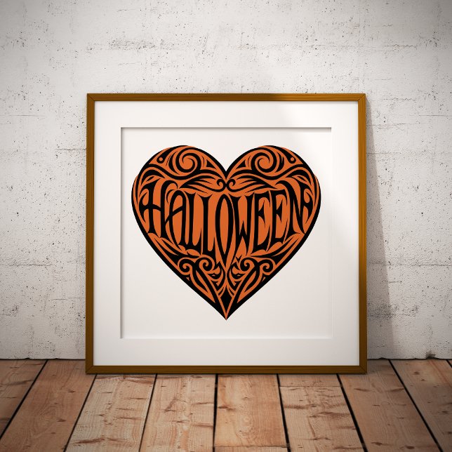 Poster Coração de Halloween, Coração Preto, Feriado (Criador carregado)