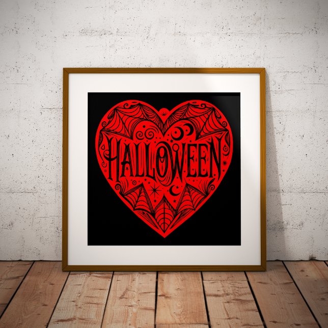 Poster Coração de Halloween, Forma de Coração Vermelho, F (Criador carregado)