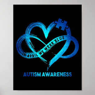 Poster Coração de Infinito de Consciência do Autismo Em A