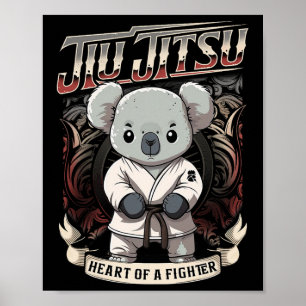 Poster Coração de Lutador de Bjj - Jiu Jitsu Byby Koala